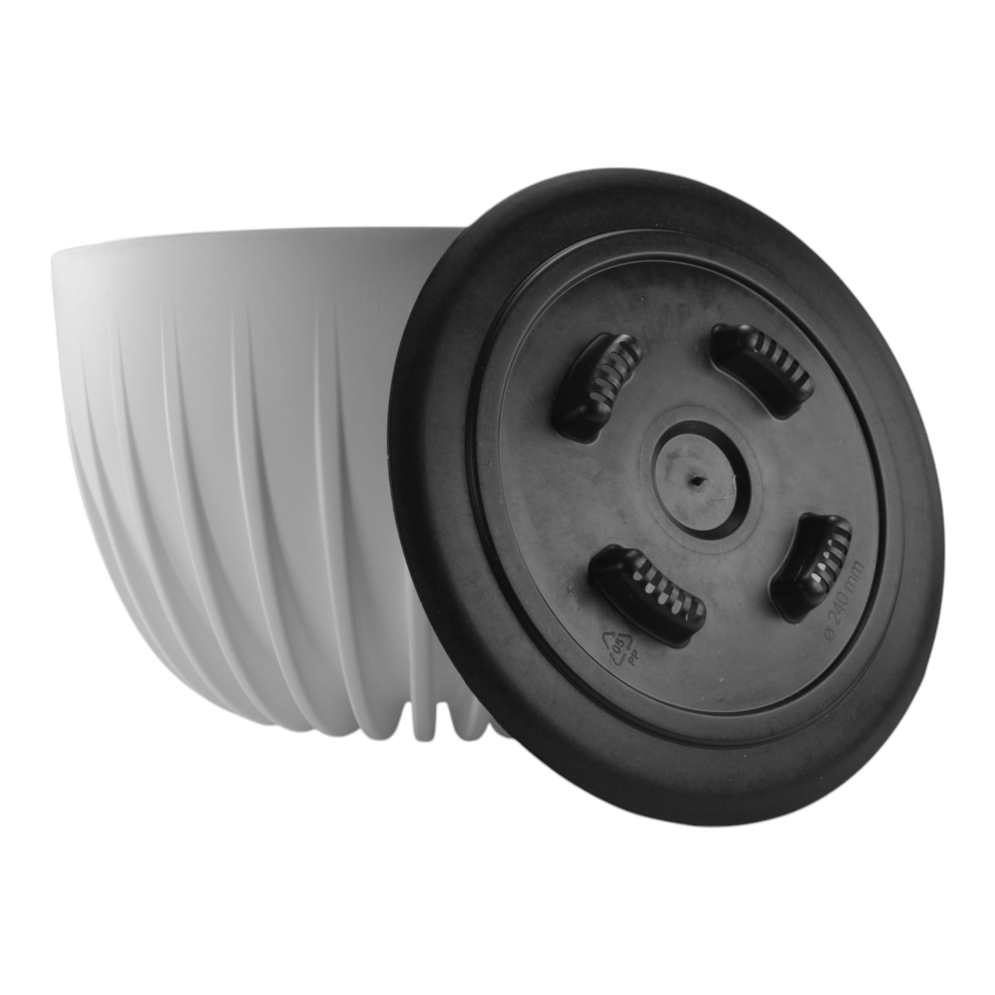 Mira Bowl Pot, Insert and Hole with Plug 300mm White