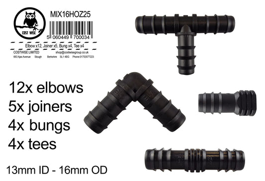 Mix 1/2" Barb Connectors HOZ25
