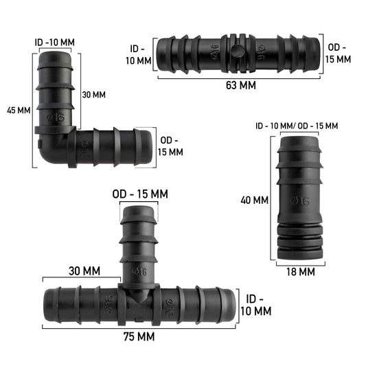 Mix 1/2" Barb Connectors POROUS20