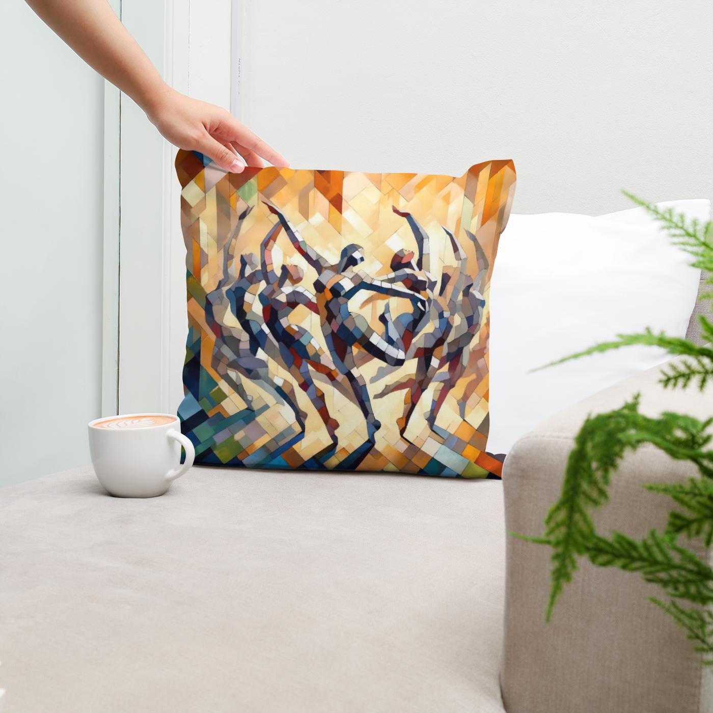 Rhythmic Dance Abstract Cotton Cushion