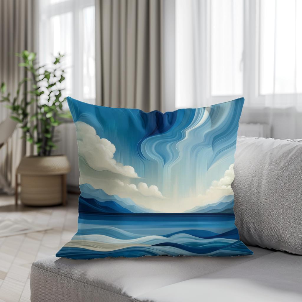 Azure Depths Cotton Cushion
