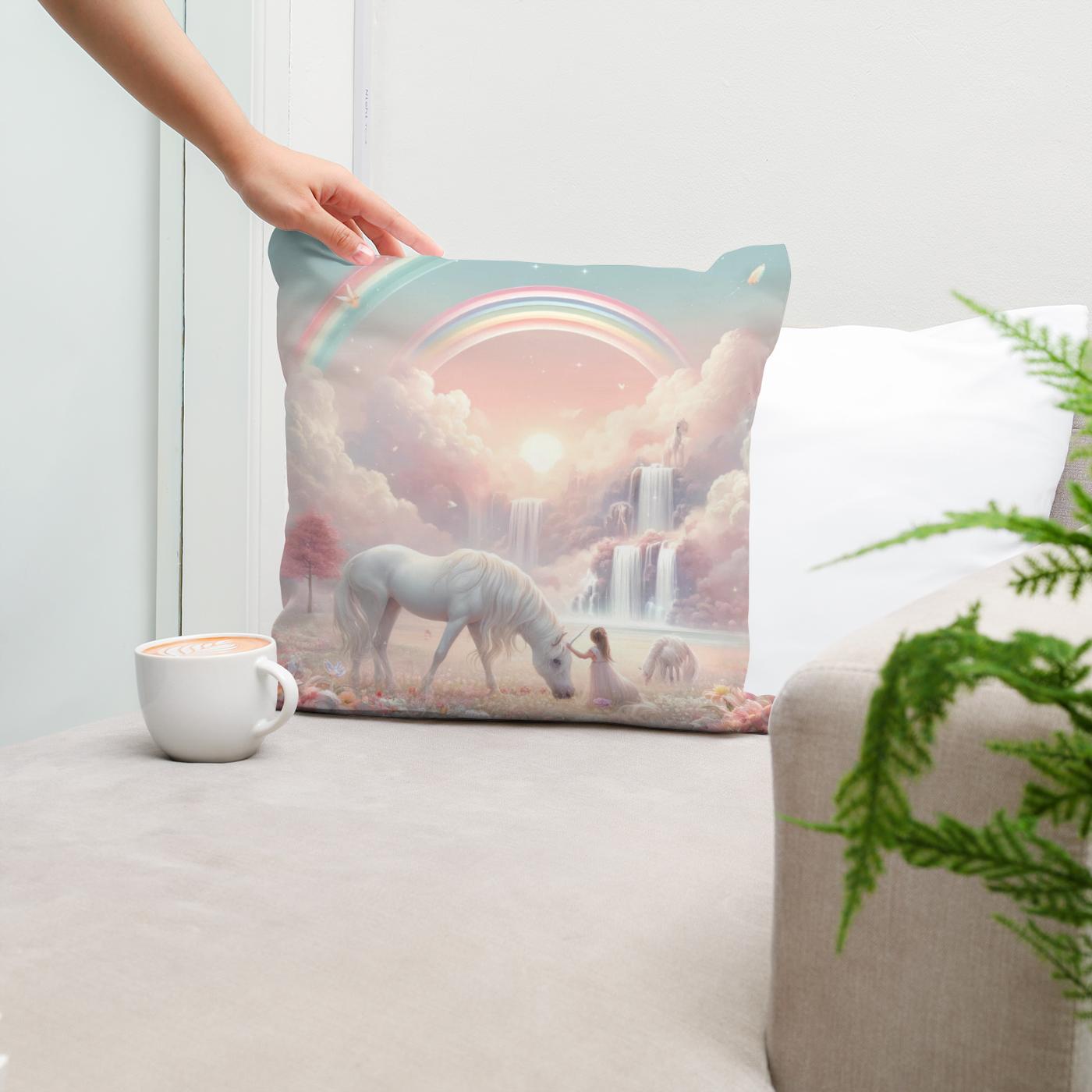 Enchanted Unicorn Meadow Cotton Cushion