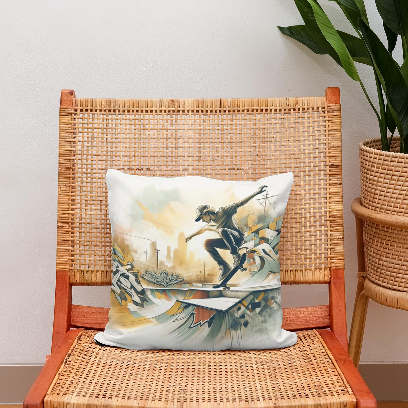 Skate and Spray Cotton Cushion