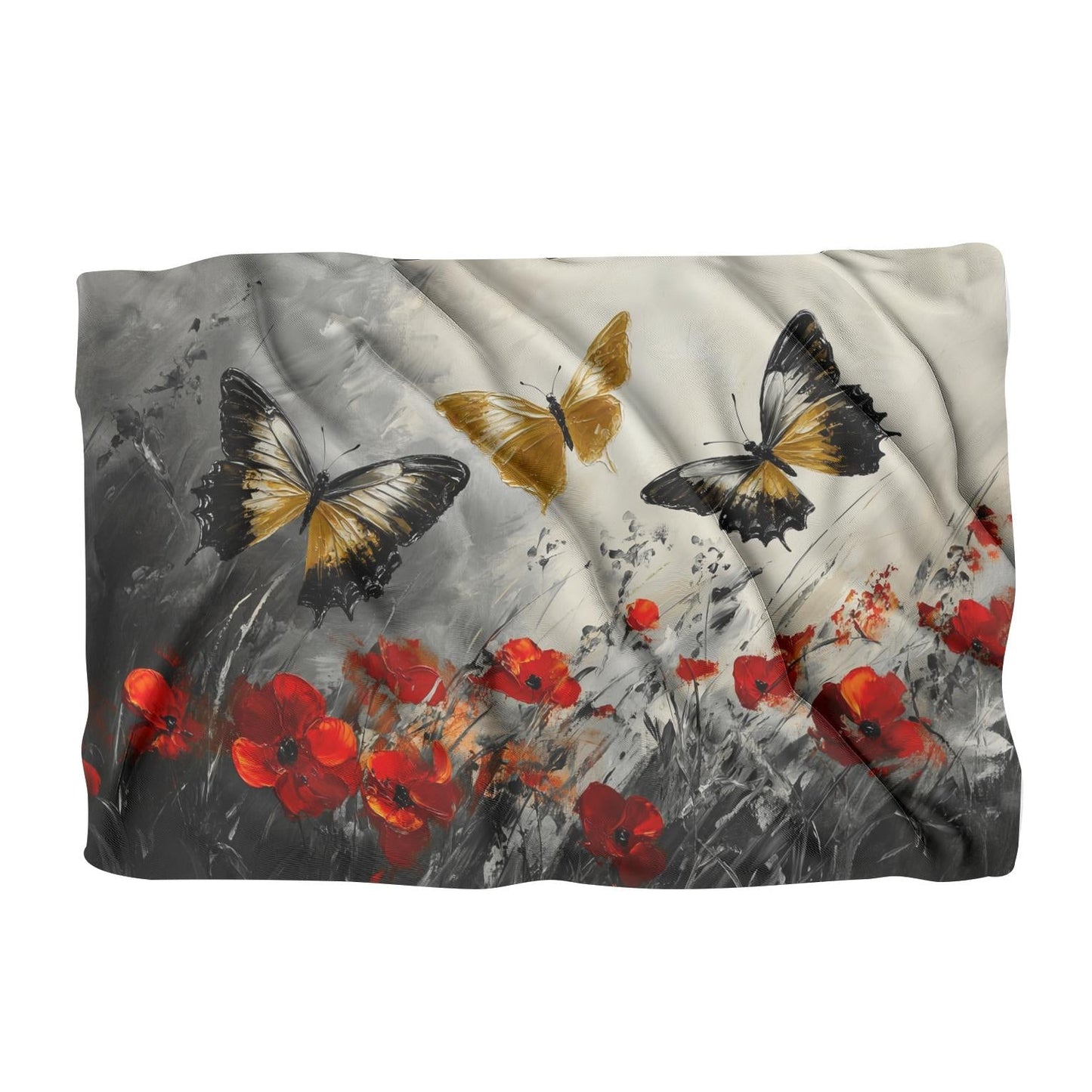 Golden Butterfly Meadow Blanket