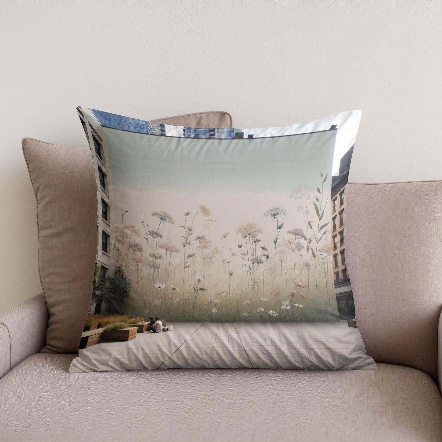 Meadow Mural Serenity Cotton Cushion