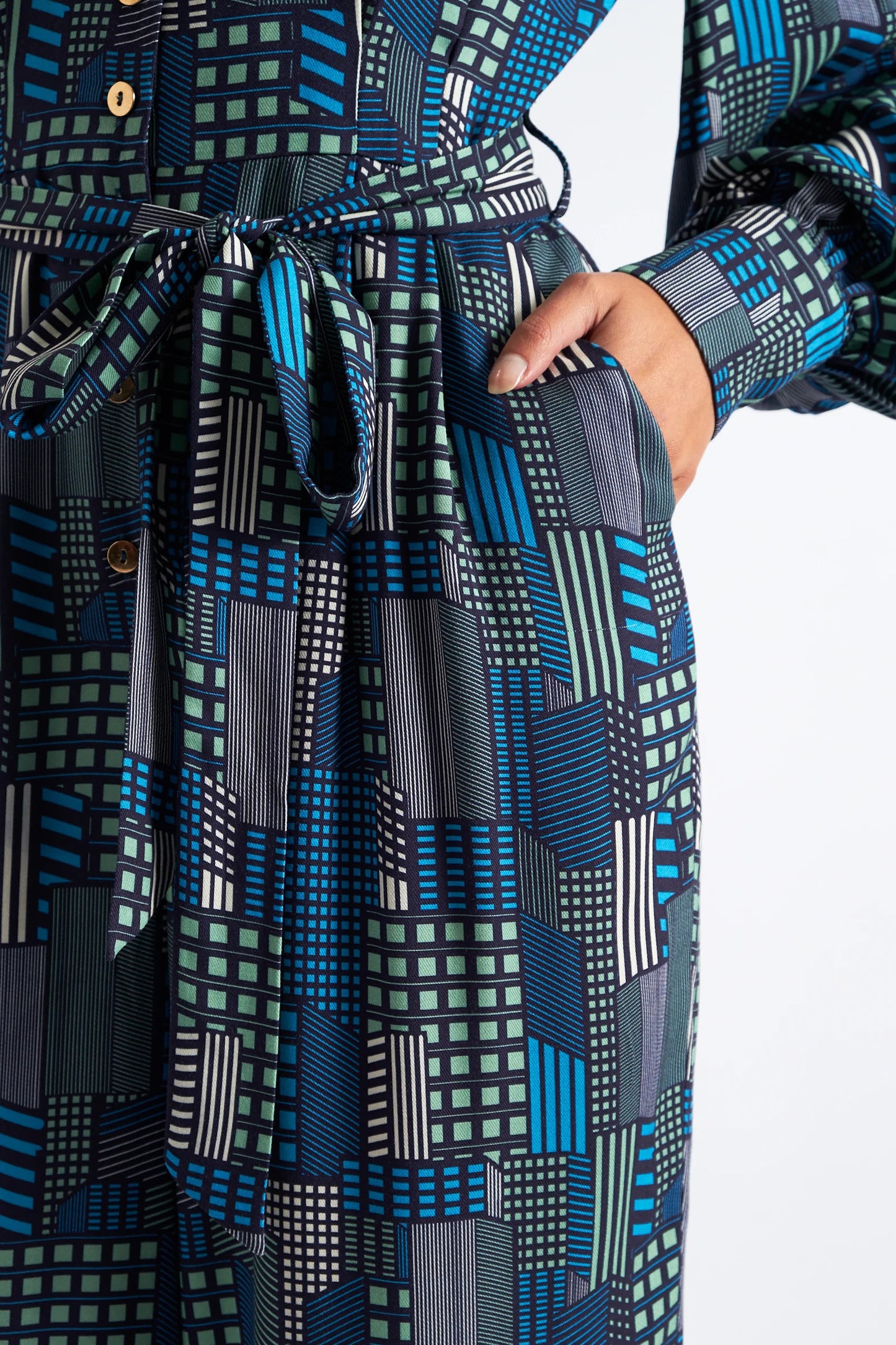 Moski Geo City Print Jumpsuit