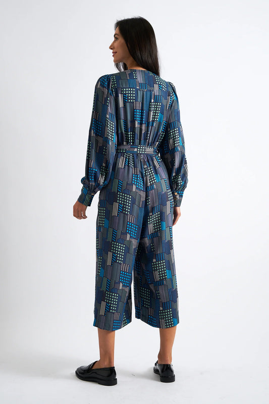 Moski Geo City Print Jumpsuit