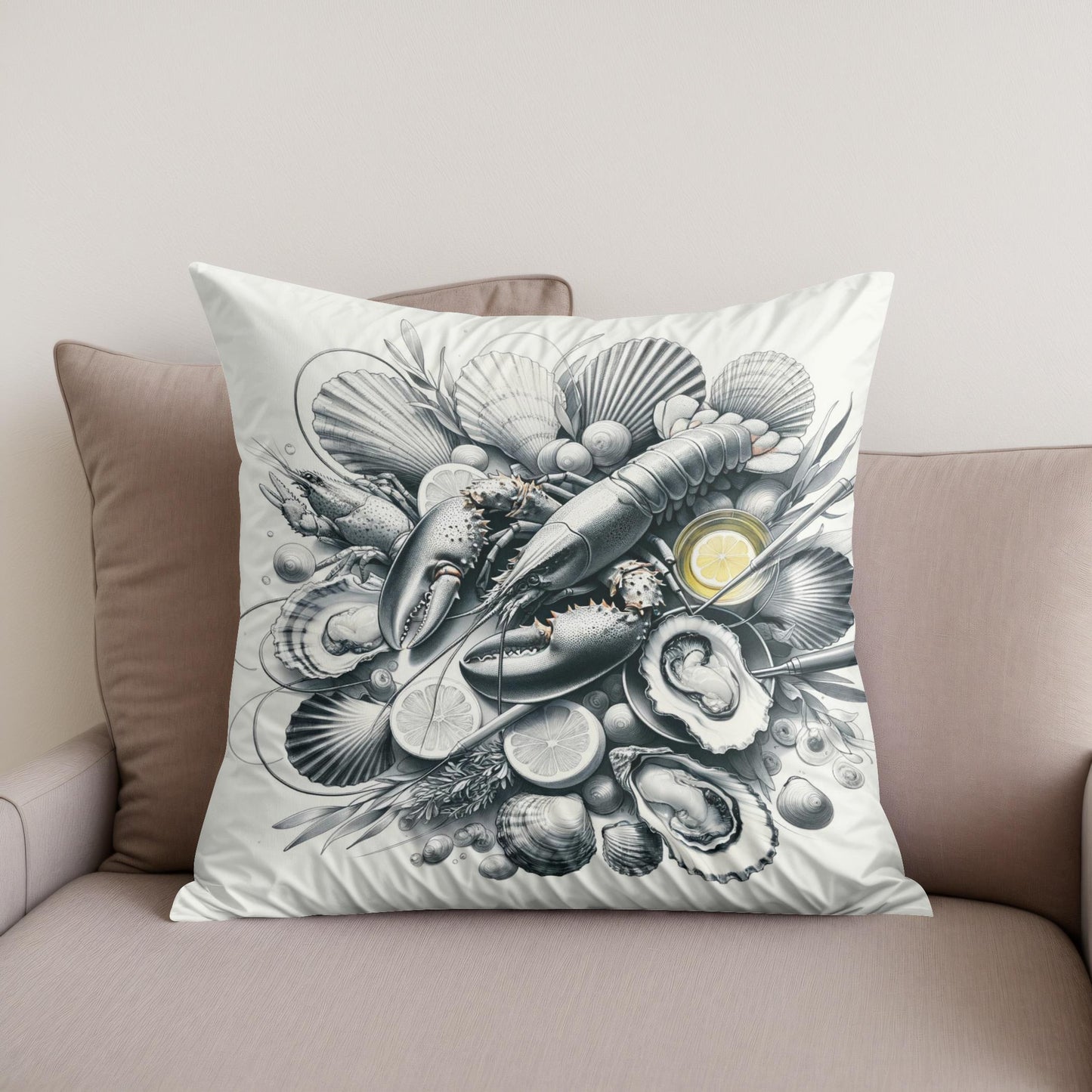 Seafood Symphony Cotton Cushion