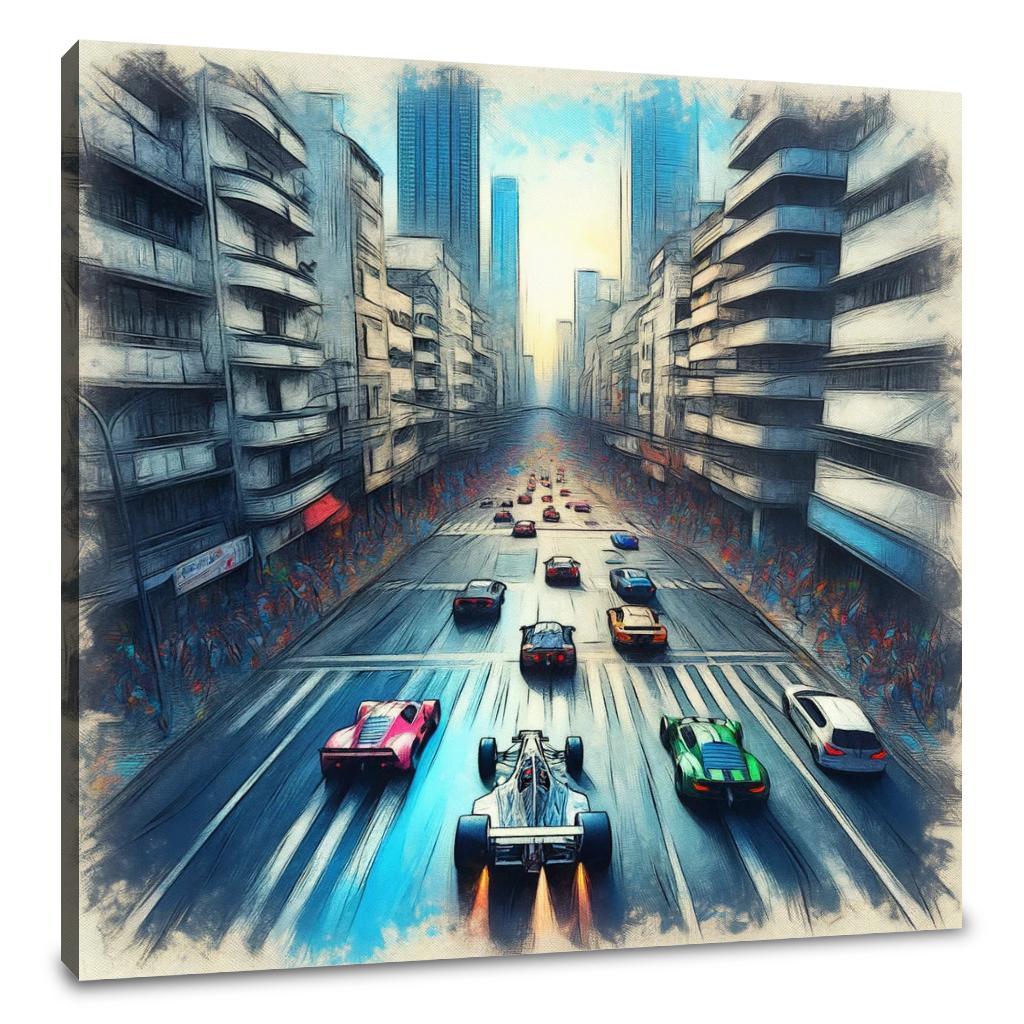 Drone City Racer Canvas