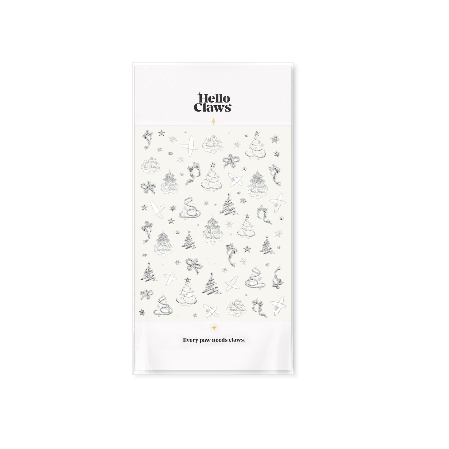 Hello Claws | Silver Christmas Tree Nail Deco Sticker