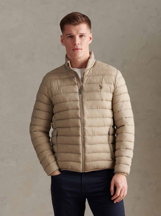 Mens Lightweight Bound Quilted Jacket Trench Coat