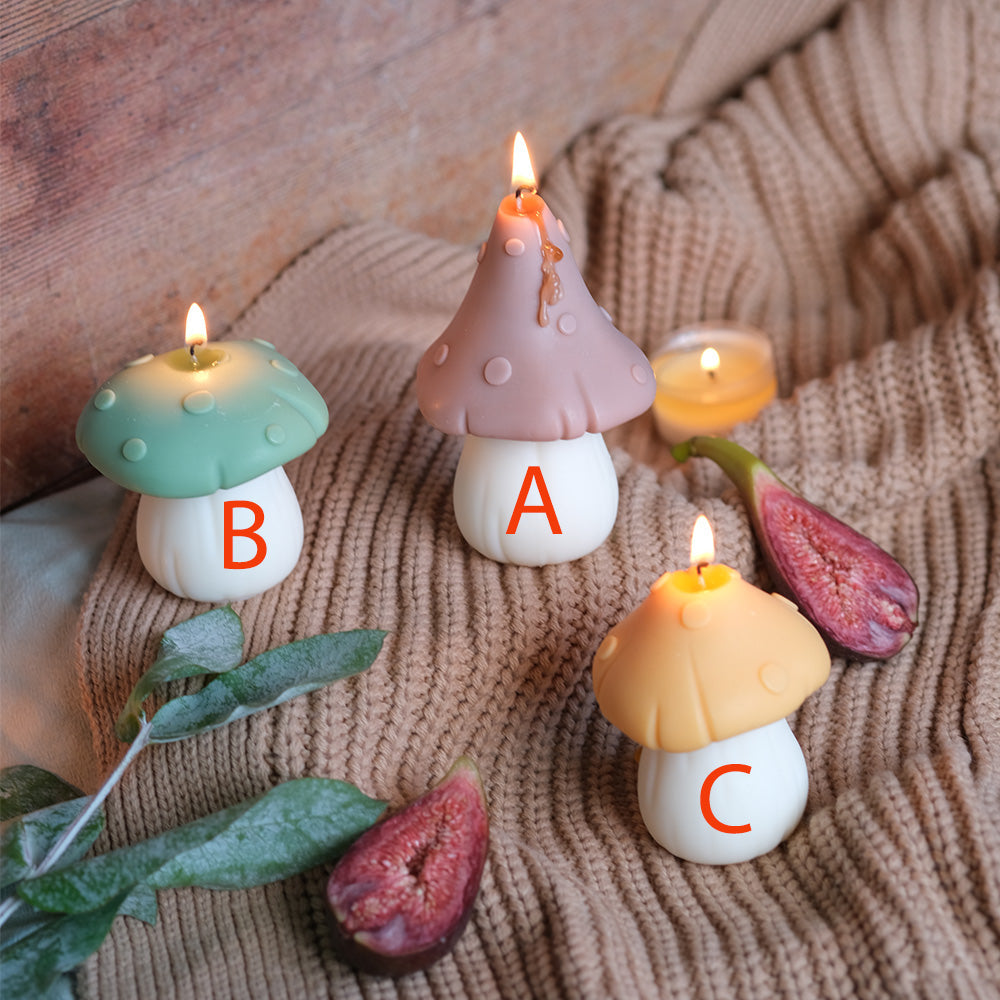 Glittery Mushroom Shaped Candles