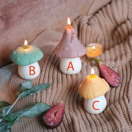 Glittery Mushroom Shaped Candles