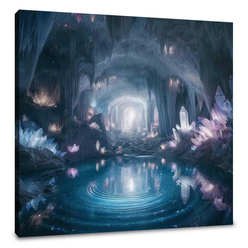 Ethereal Crystal Cave Canvas