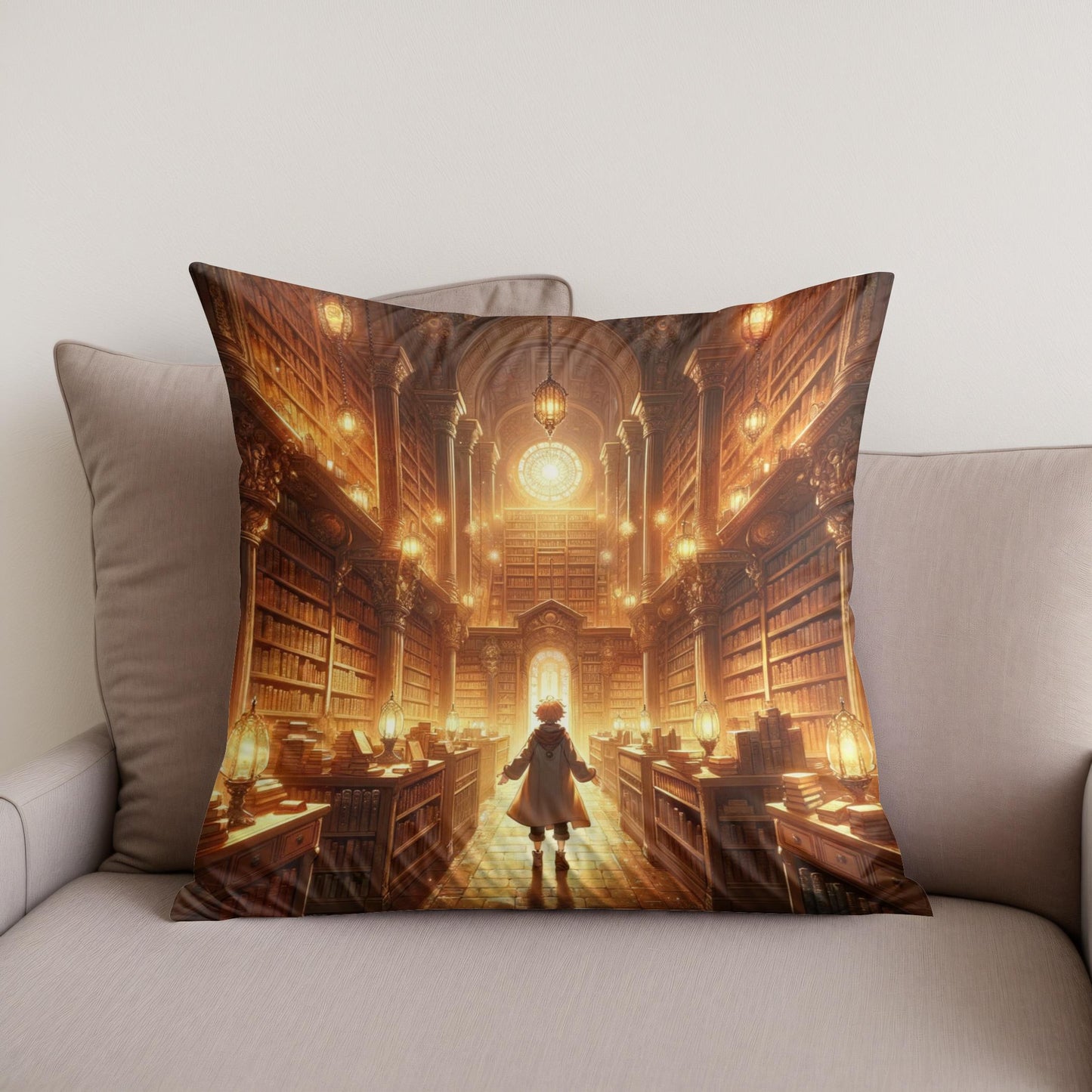 Enchanted Library of Wonders Cotton Cushion