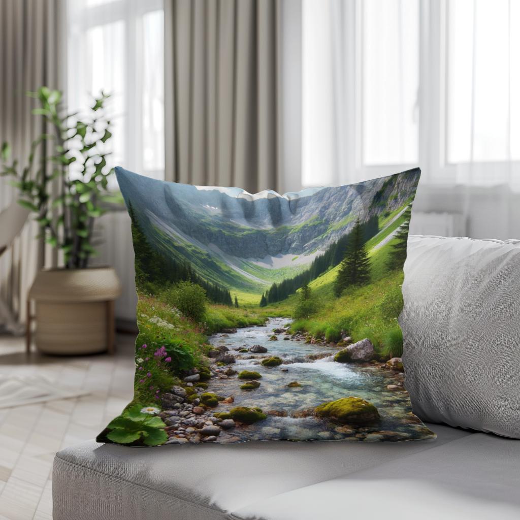 Mountain Stream Cotton Cushion