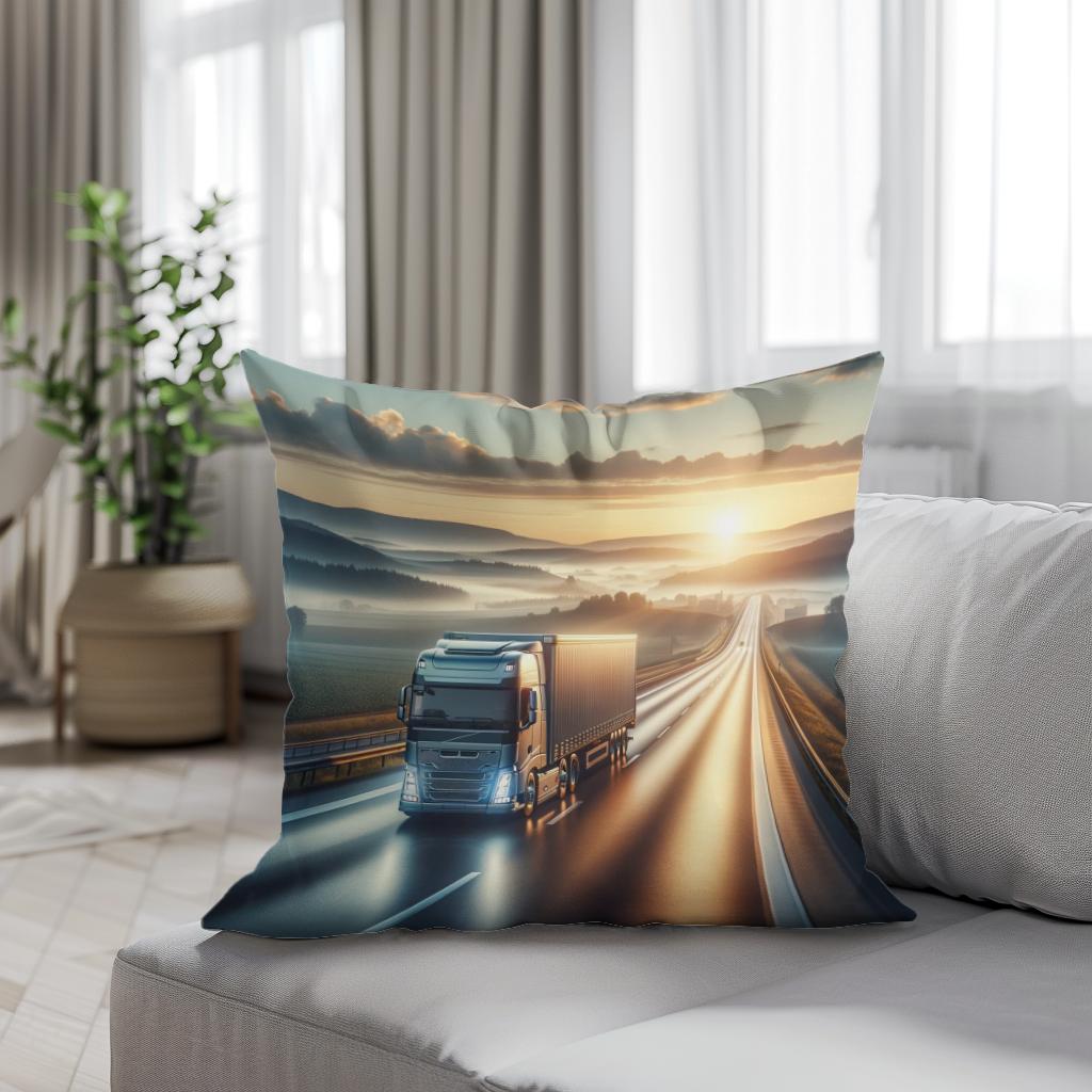 Dawn on the Autobahn Cotton Cushion