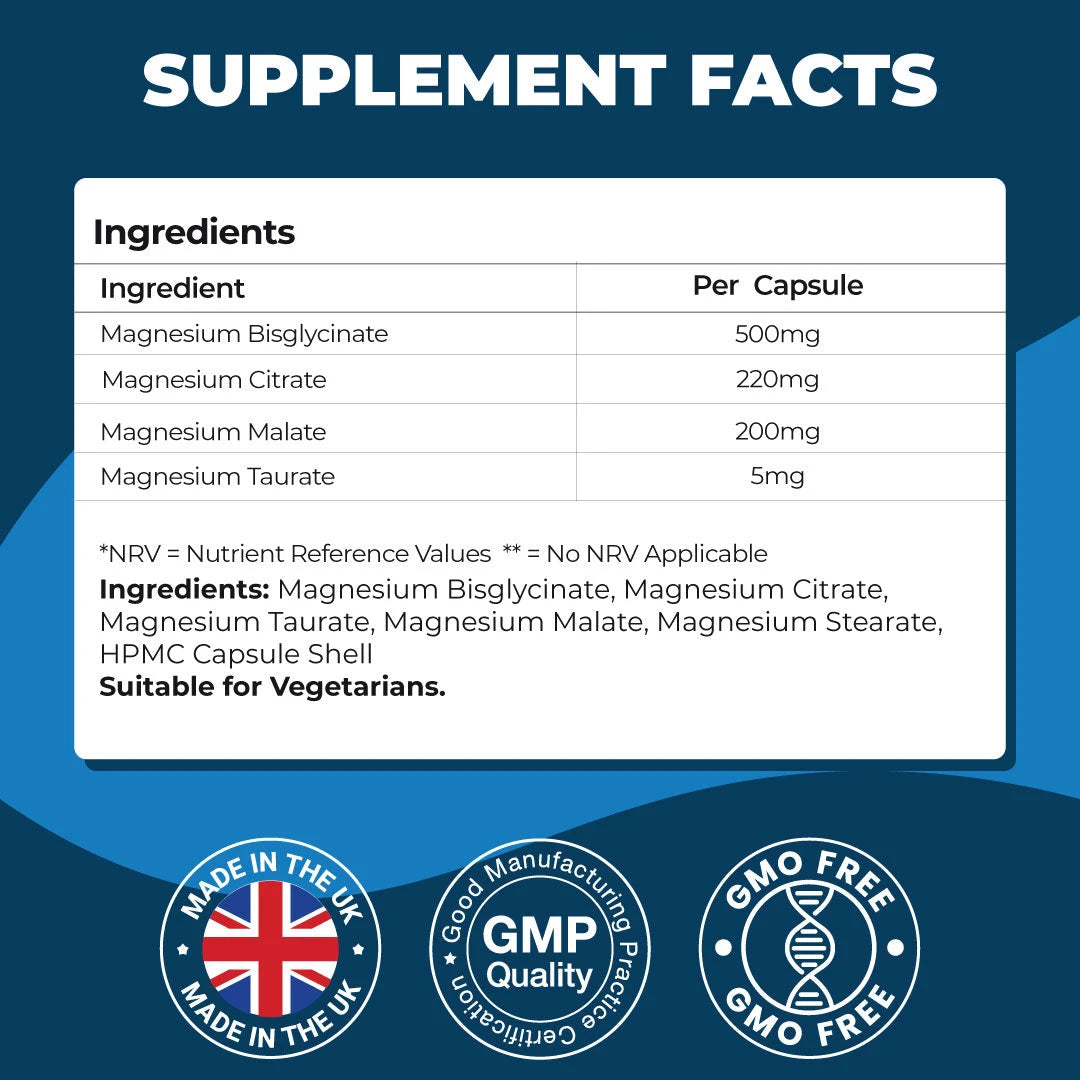 Magnesium 4 in 1 - Magnesium Taurate, Citrate, Malate & Bisglycinate