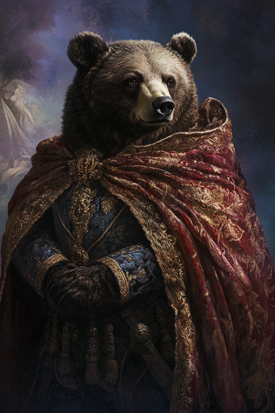 Majestic Monarch Bear Canvas
