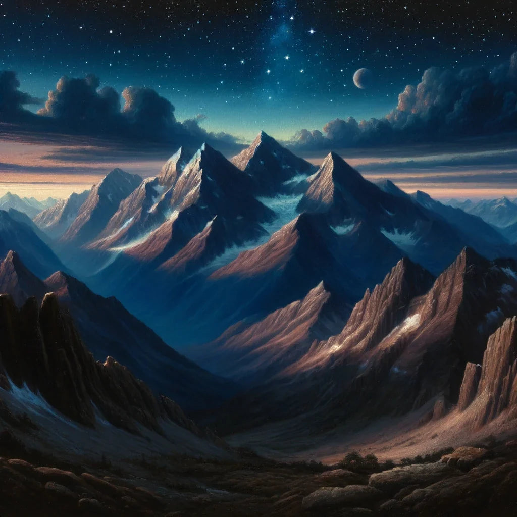 Majestic Night Peaks Canvas