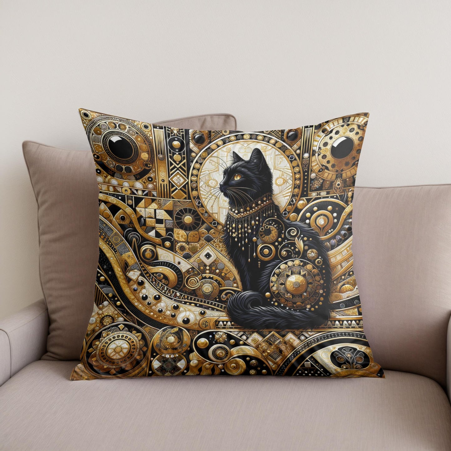 Majesty in Monochrome Cotton Cushion