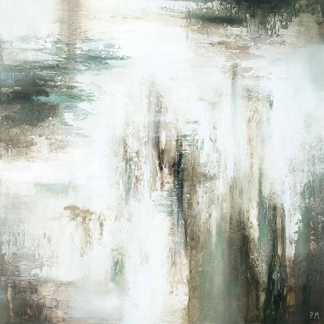 Verde I Square Framed Printed Canvas