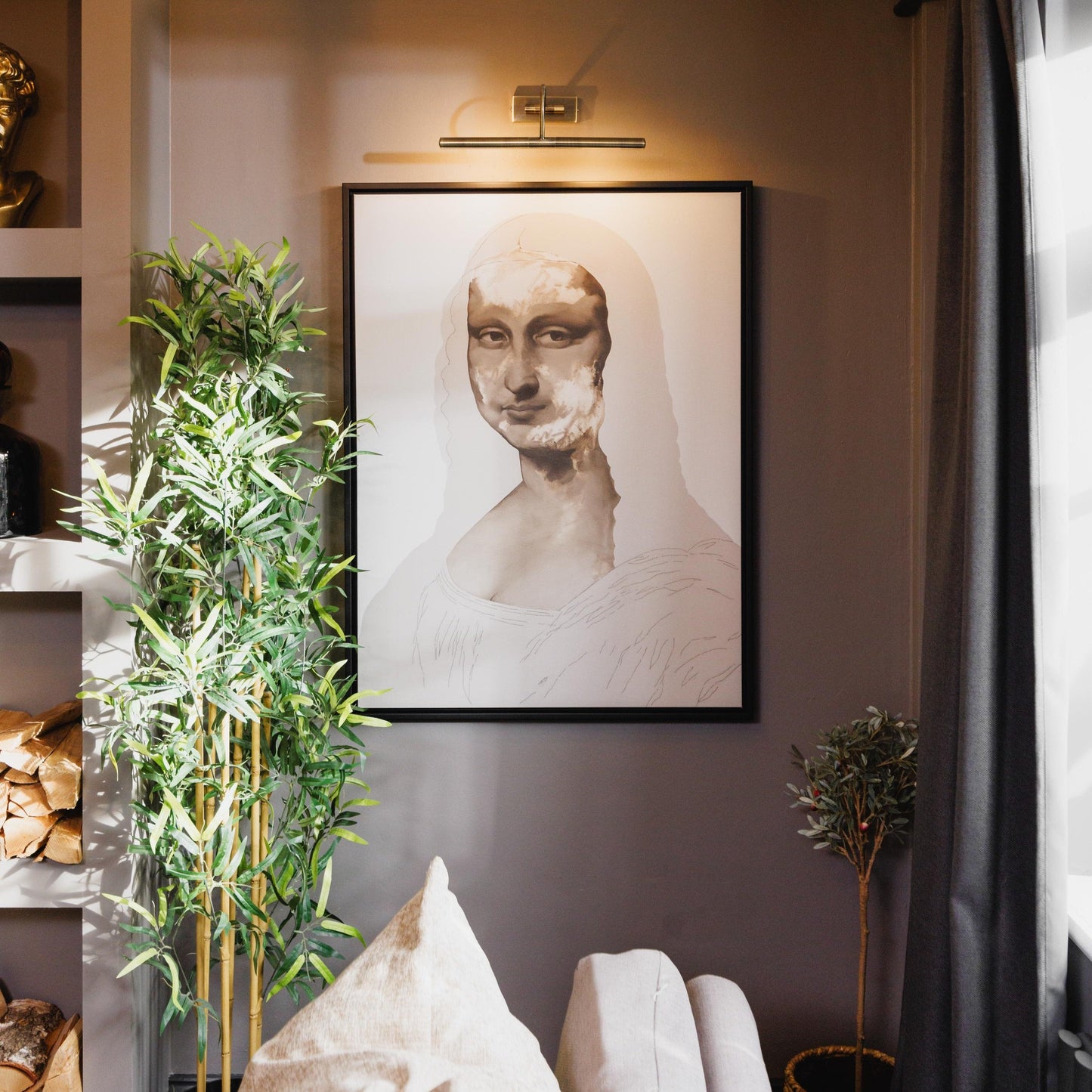 M.Lisa 2 Portrait Framed Printed Canvas