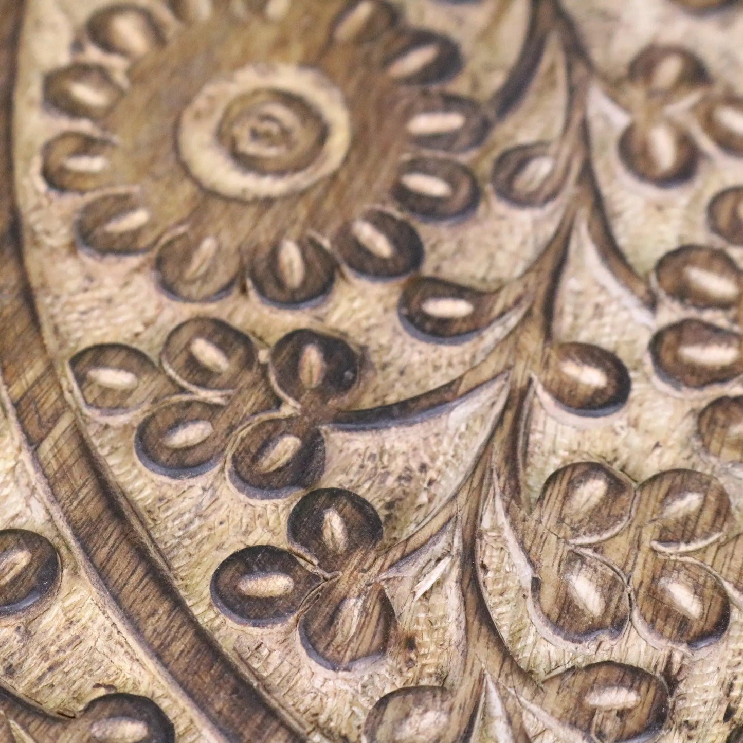 Manka Round Wooden Pedestal Side Table