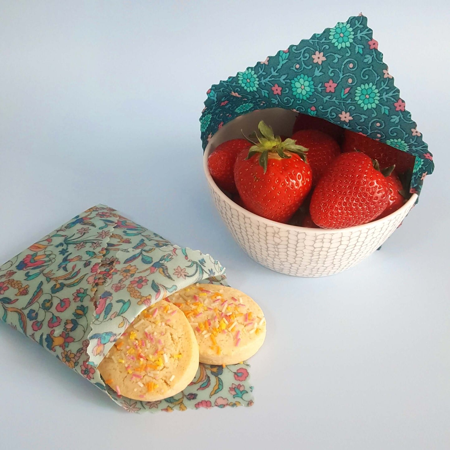 Honey Bee Good Made with Liberty Fabric Set of 3 Handmade Beeswax Wraps