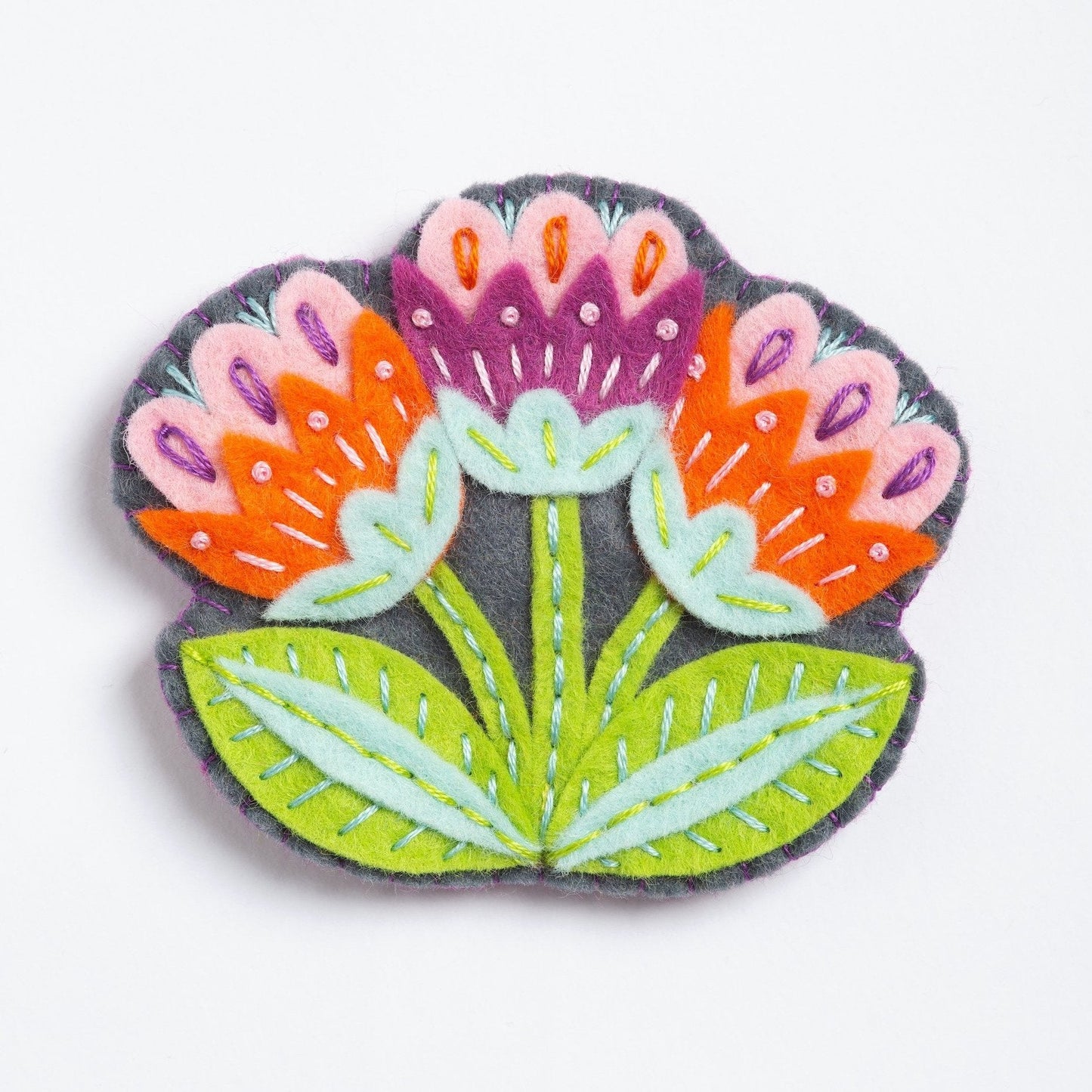 'Marianne' Flower Felt Craft Brooch Kit for Beginners