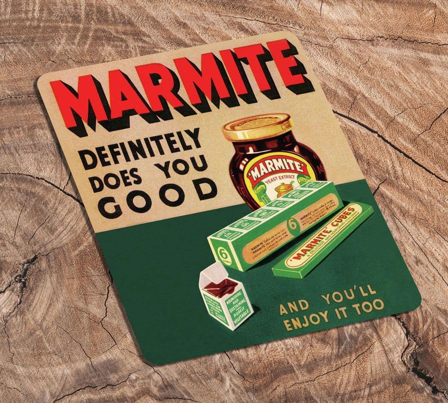 Marmite Metal Advertising Sign - Definitely Does You Good