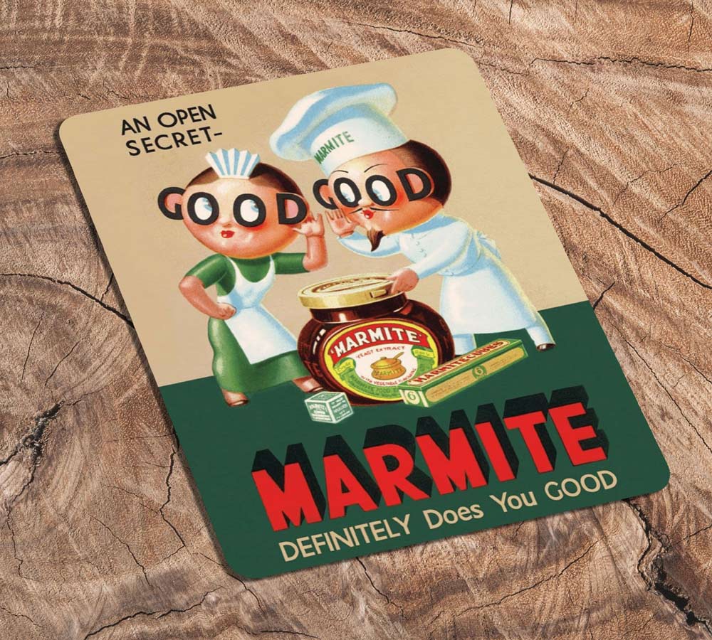 Marmite Definitely Does You Good Metal Advertising Sign