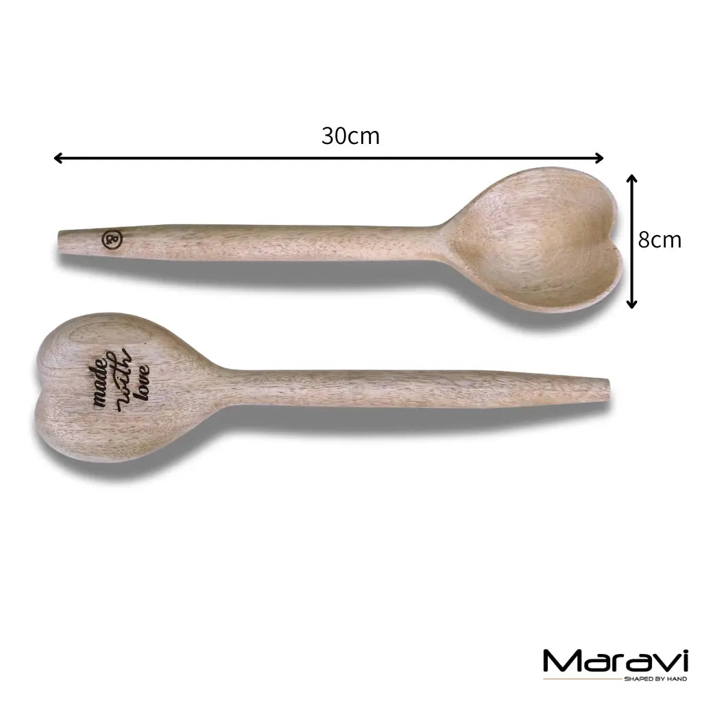 Marula Heart Wooden Spoon Set of 2