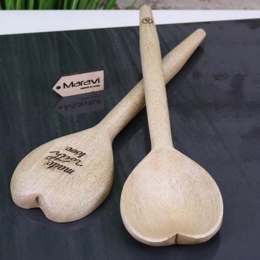 Marula Heart Wooden Spoon Set of 2