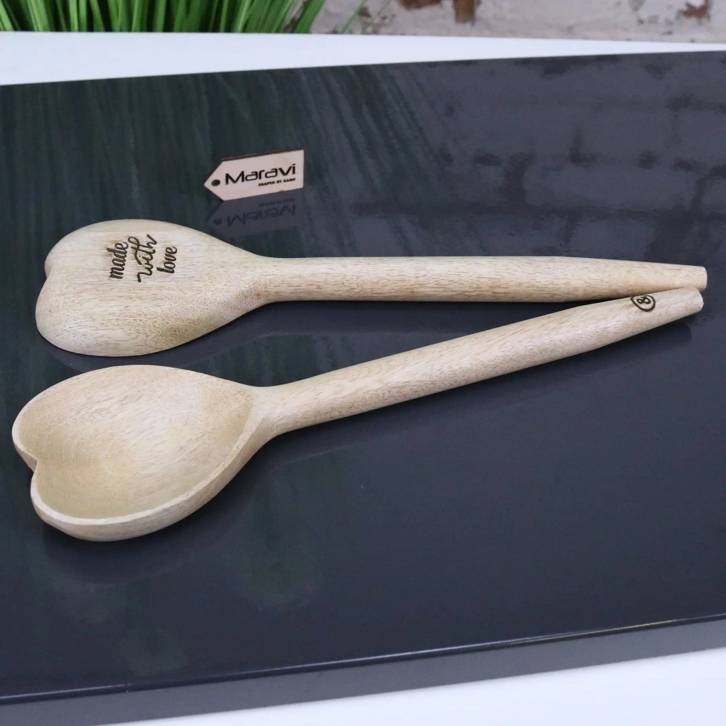 Marula Heart Wooden Spoon Set of 2