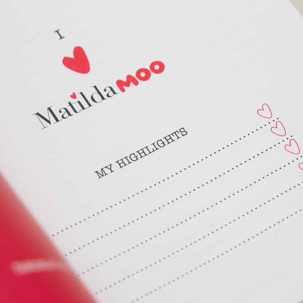 Matilda Moo | A5 Ruled Notebook | Striped