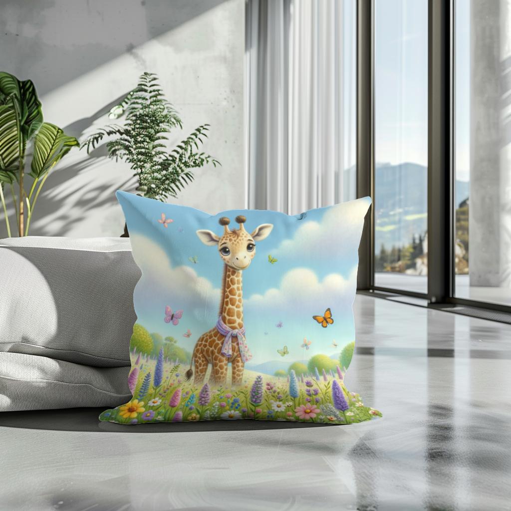 Giraffe Garden Cotton Cushion