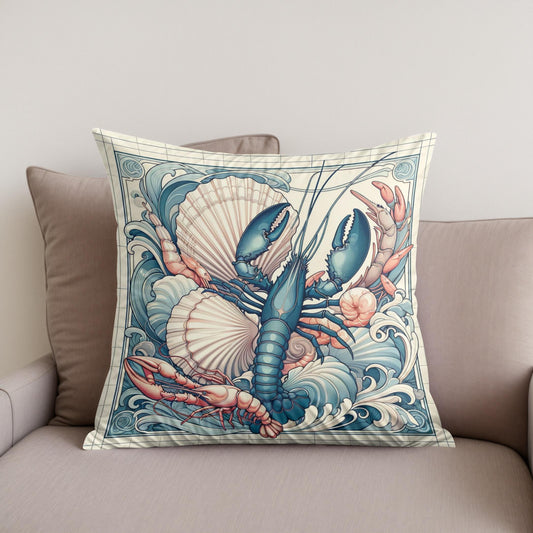 Seafood Splendor Cotton Cushion