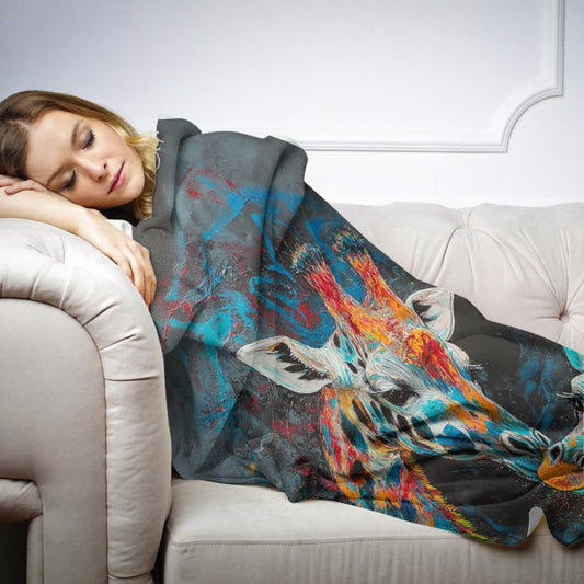 Vibrant Giraffe Duet Blanket