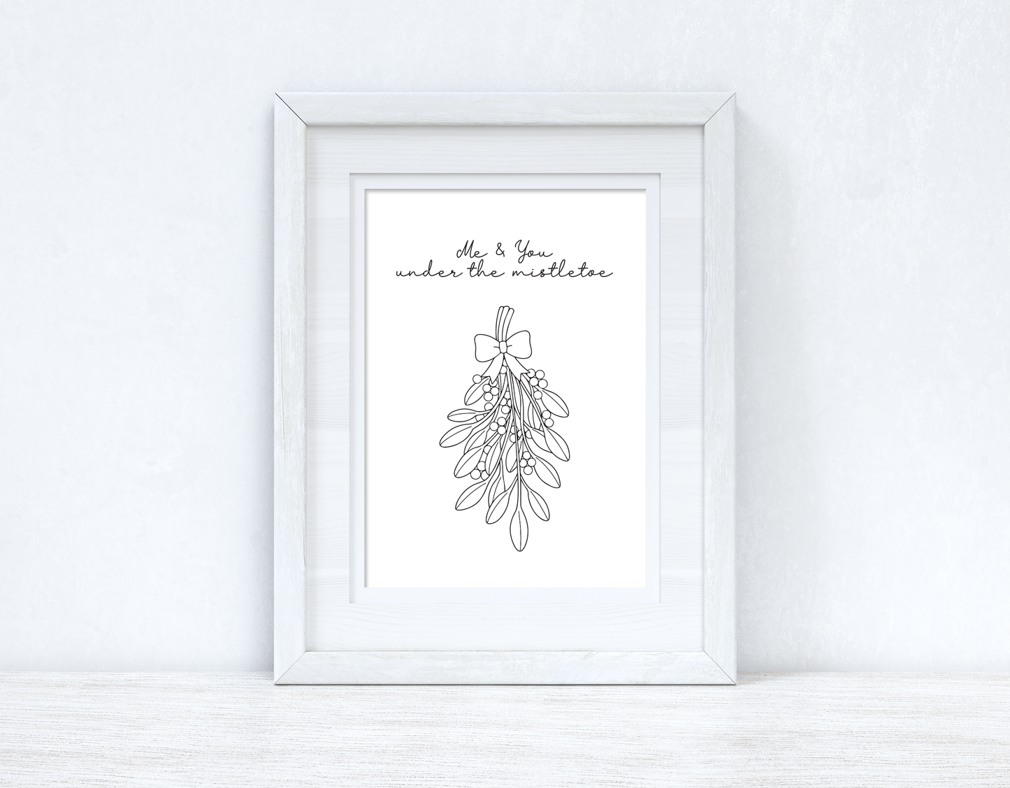 Me & You Mistletoe Christmas Seasonal Wall Home Decor Print