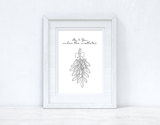 Me & You Mistletoe Christmas Seasonal Wall Home Decor Print