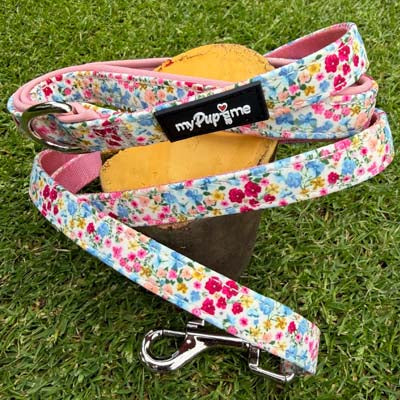 Luxury Blue Meadow Floral Lead by My Pup and Me