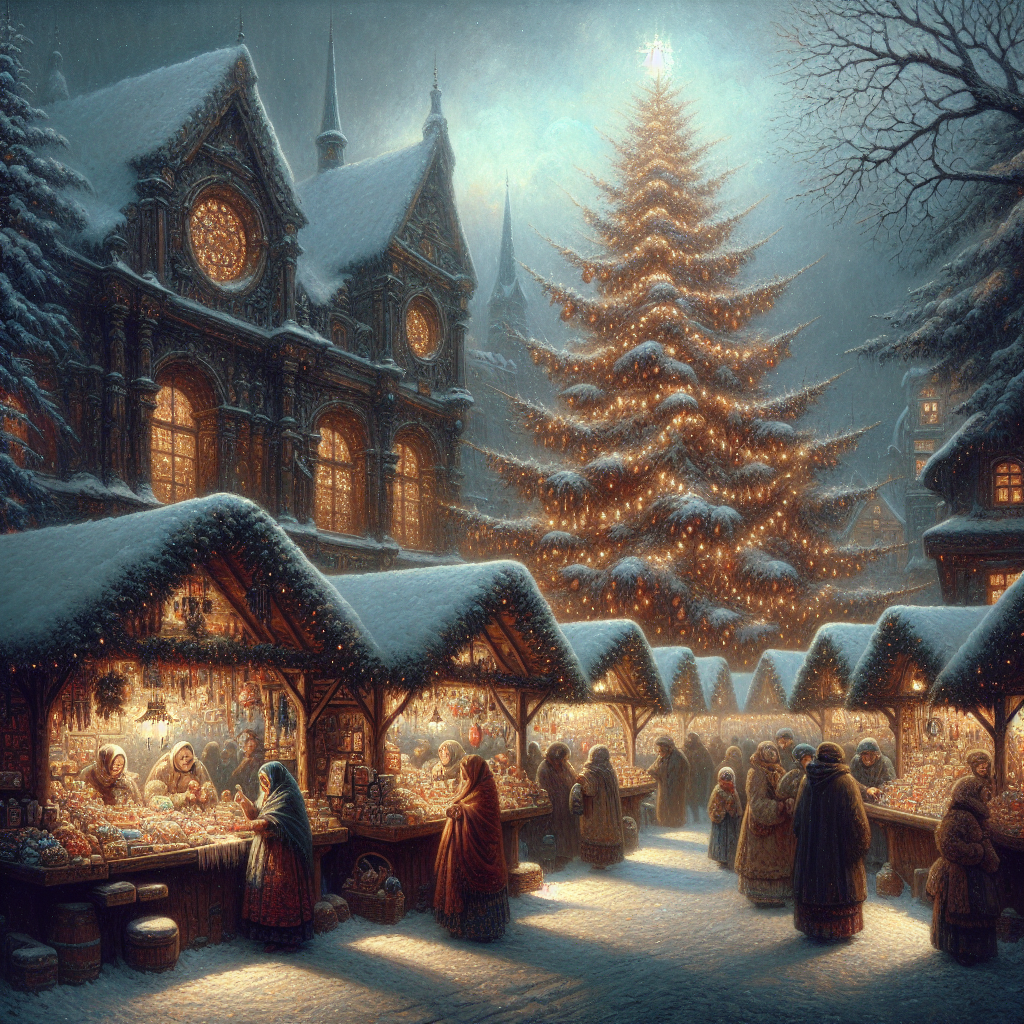 Melancholic Christmas Market Canvas