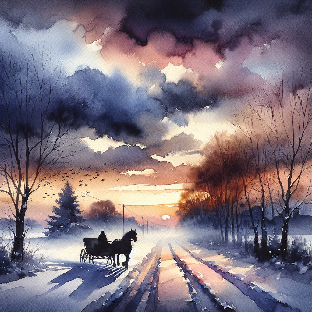Melancholic Dawn Sleigh Ride Canvas
