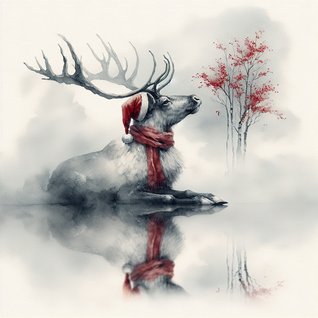 Melancholic Reindeer Solitude Canvas