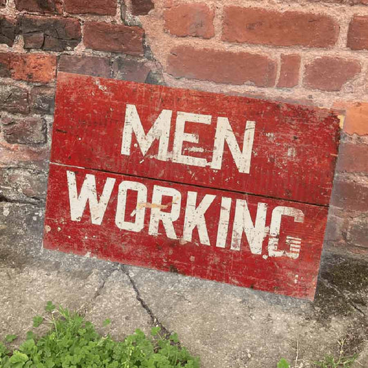 Men Working Vintage Metal Wall Sign