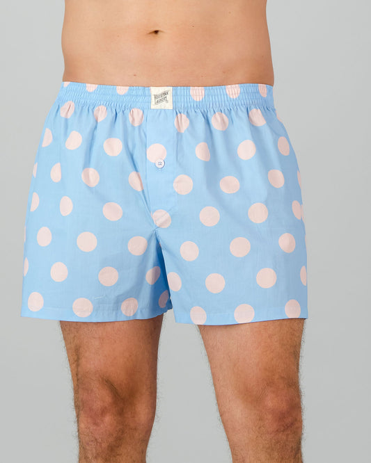 Mens Boxer Shorts - Pink Polka