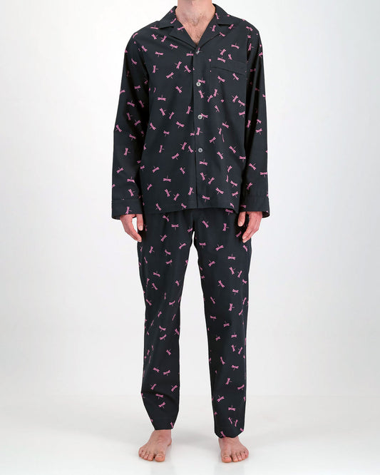 Mens Long Pyjamas - Dragonflies