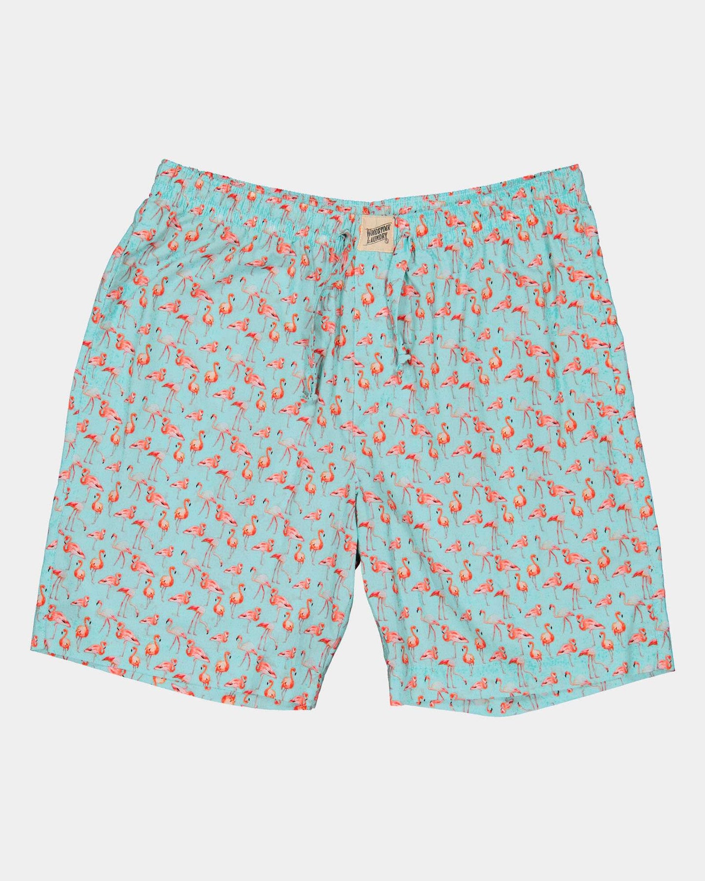 Mens Lounge Shorts - Blue Flamingos