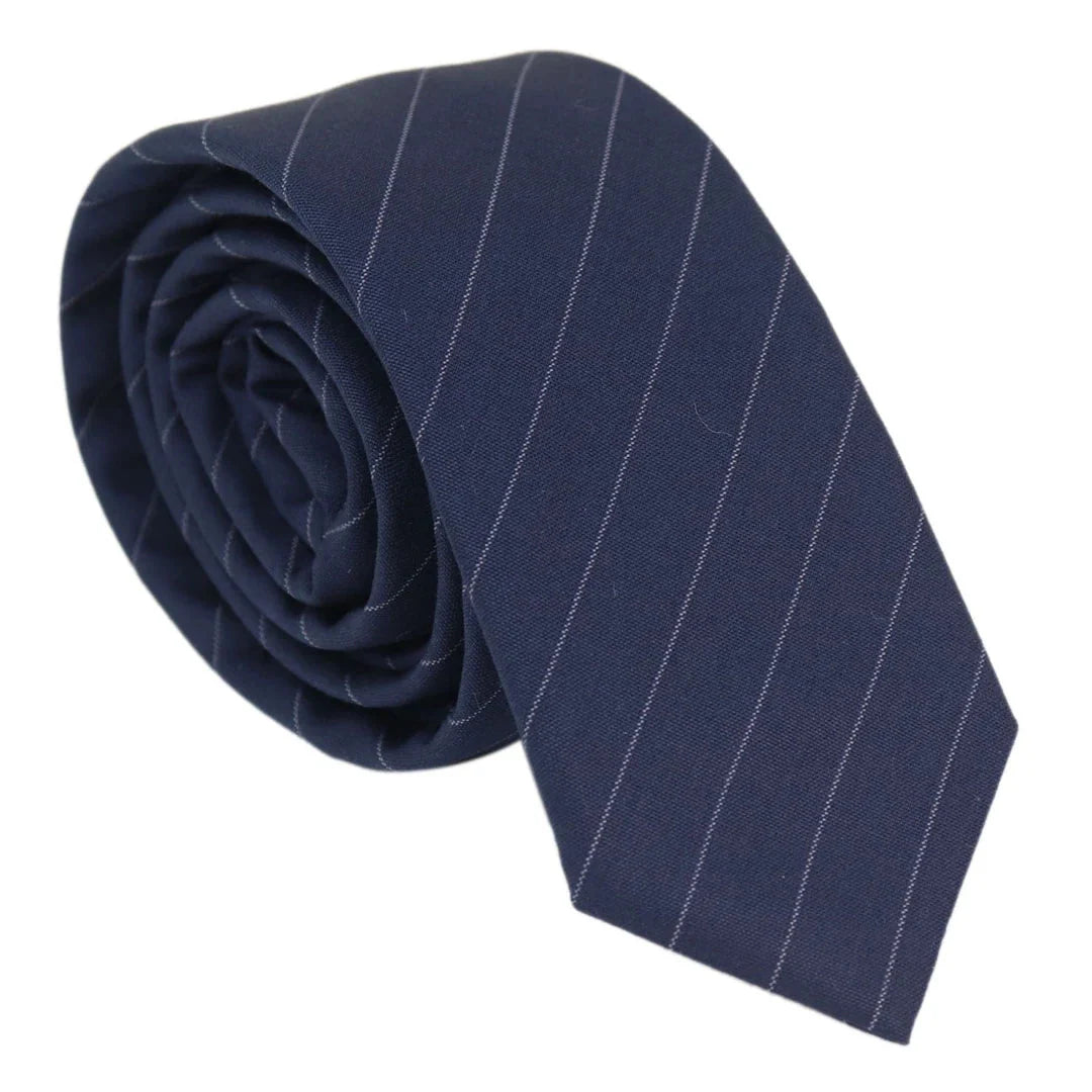 Stz41 - Men's Tie Hankie Pin Stripe Classic Gatsby Peaky Blinders
